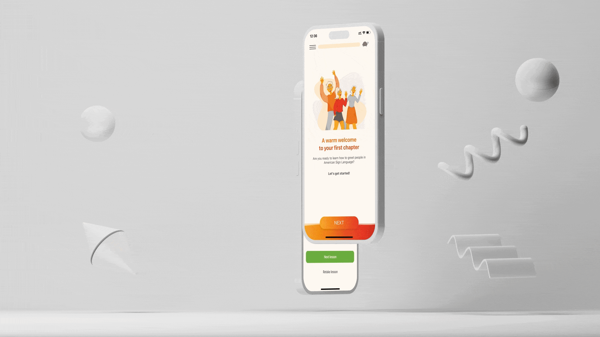 Mockup von Lingvano App